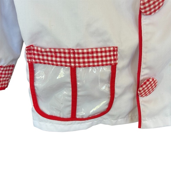 Melissa and Doug Kids White Chef Jacket with Red Gingham Trim - Picture 4 of 8